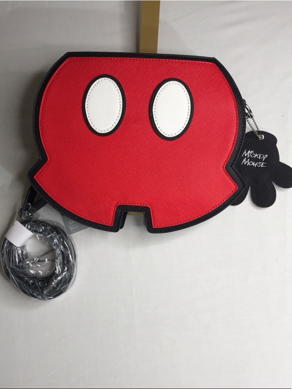 Disney Loungefly Red, Black and White Mickey Mouse Shorts Crossbody Bag